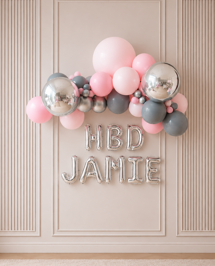 Pink Chic - Floating Balloon Arch & Foil Letters Set
