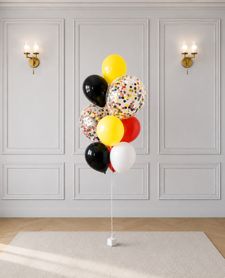 Racecar - Confetti and 11in Balloons - bouquet of 10