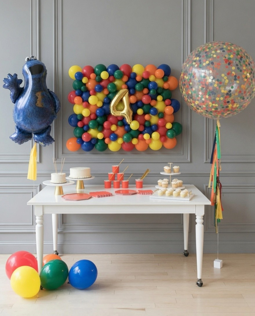 Sesame Street Theme - Balloon Board, Confetti Giant & Cookie Monster Foil Set