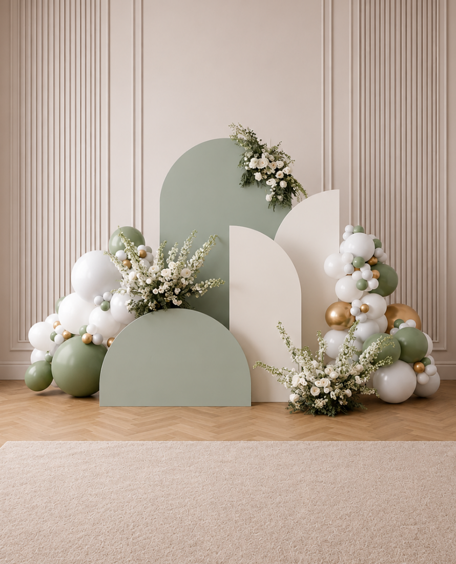 With Balloon Garland Luxe 